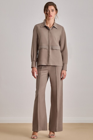 Relax Fit Bej Dokuma Gömlek Bej