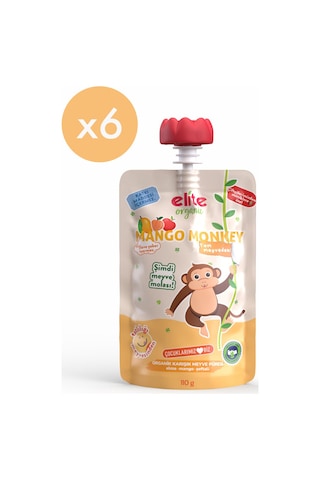 Mango Monkey Organik Karışık Meyve Püresi 110 Gr 6 Adet