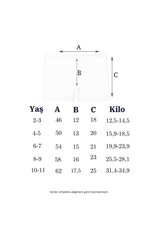 New Lilla 107 Child Days 7'li Kız Çocuk Boxer Şort Paketi V21- Karışık Açık Renkler