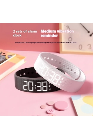 Primepickings 2025 Unisex Sade Spor Elektronik Saat Usb Şarj Işıklı Adımsayar Hediye Siyah Diğer