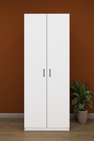 Lüks 2 Kapaklı Çok Amaçlı Yüklük Gardırop %100 Mdf Yatak Yorgan Yastık Saklama Dolabı Yk01 Beyaz