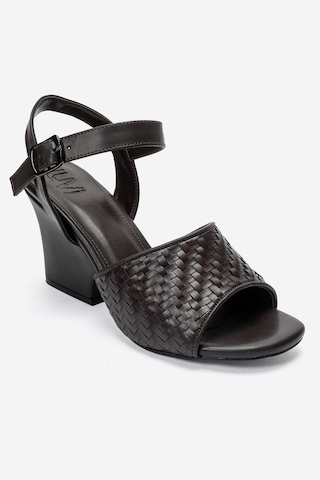 Luvi Shoes Sylvar Kahverengi Örgü Kadın Dolgu Topuklu Ayakkabı