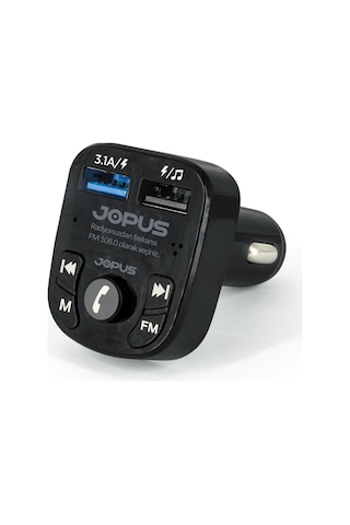 Bluetooth Fm Transmitter Kablosuz Araç İçi Kiti Çakmaklık Şarj Aleti Oto Mp3 Çalar Usb Araç Müzik Adaptörü Sku: Smgstk2ef9cf161f
