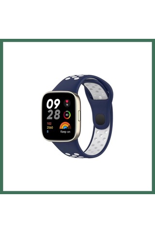 En-cag Redmi Watch 3 Spor Delikli Kordon - Lacivert-beyaz Bss