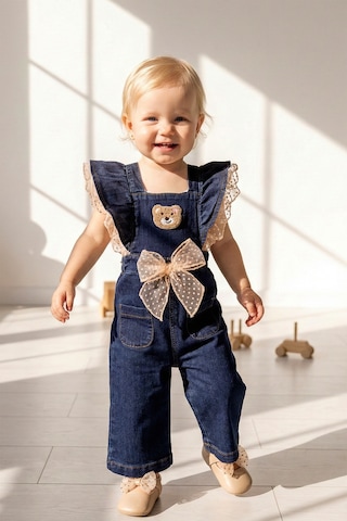 Babymod Kız Bebek-çocuk Denim Salopet Kot Tulum Lacivert