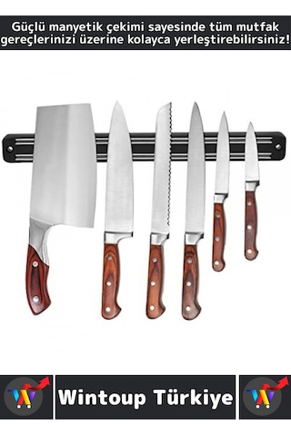 Dayanıklı Kolay Montaj Güvenilir Metal Mutfak Aletleri Çok Şık Pratik Mıknatıslı Bıçak Askısı 55 Cm