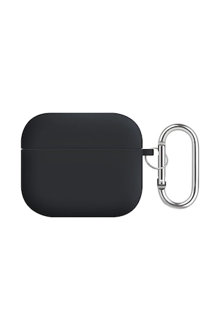 Airpods 3.nesil Uyumlu İçi Kadife Dışı Silinebilir Silikon Özel Kutulu Lansman Kulaklık Kılıfı Siyah Diğer