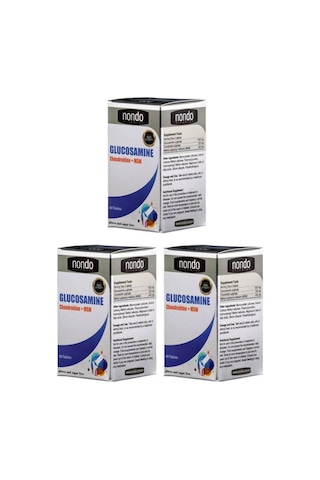 Nondo Glucosamine Chondroitine Msm 60 Tablet Glikozamin 3 Adet Nondo Glucosamine Chondroitine Msm 60 Tablet Glikozamin 3 Adet