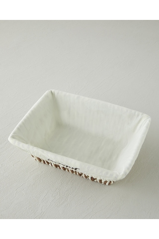 English Home Navera Kağıt Ekmek Sepeti 23,5x18x8 Cm Krem Krem