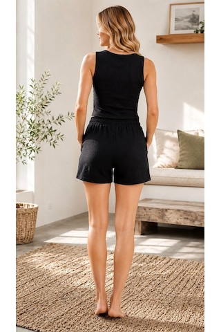 Suısy Depth Çentik Yaka Fitilli Şortlu Pijama Takımı Çok Renkli