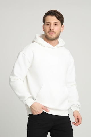 Alexandergardi Alexandergardı Kangru Cepli Kapişonlu Sweatshirt E23-00176 Beyaz