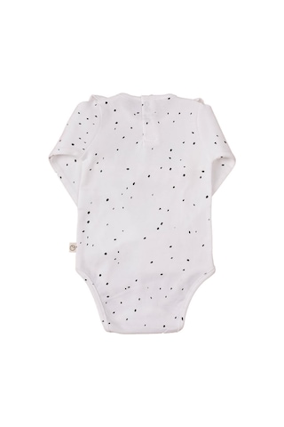 Uzun Kollu Fırfırlı Ayarlanabilir Çıtçıtlı Zıbın Cosmos Beyaz Org Beyaz