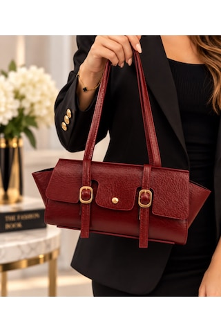 Rose Bordo Kadın Uzun Model Şık El Çantası