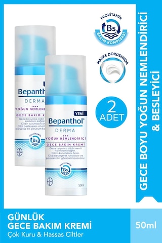 Bepanthol Derma Yoğun Nemlendirici Gece Bakım Kremi 2 x 50 ML