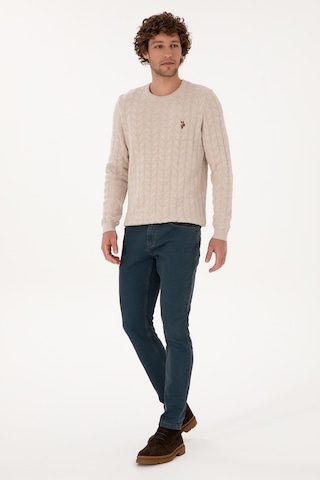 U.S. Polo Assn. Erkek Koyu Mavi Slim Fit Petrol Jean Pantolon 50308119-VR102