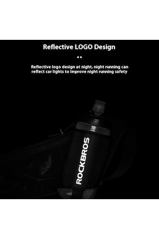 Rockbros D45 1l Spor Koşu Bisiklet Bel Çantası Telefon Su Şişesi Depolama Fanny Paketi Siyah