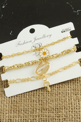 3 Adet Papatya Trend Zincir Bileklik - Sarı N145 28104897