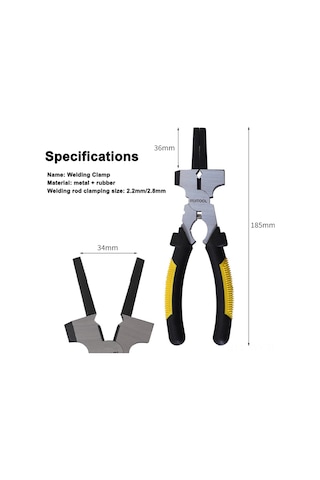 Yaleker 7 İnç Multifonksiyon Kaynak Makası - Açıkça Kesme, Çekiç Ve Sabit Tutma Özellikleriyle Profesyonel Kaynak İşleri İçin