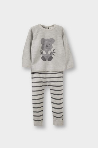 Defacto Erkek Bebek 2li Takım Hayvan Desenli Triko Kazak Çizgili Alt C9590a525augr503 Gri