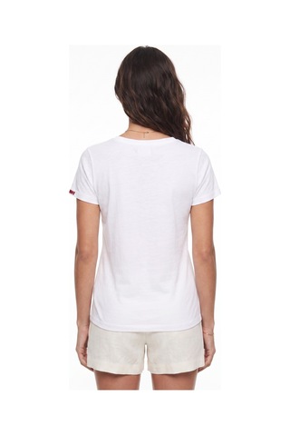 Onloox Kadın Beyaz Beyaz Pamuklu Bisiklet Yaka Kısa Kollu Sanatsal El İşi Nakış Detaylı Premium Tasarım T-shirt