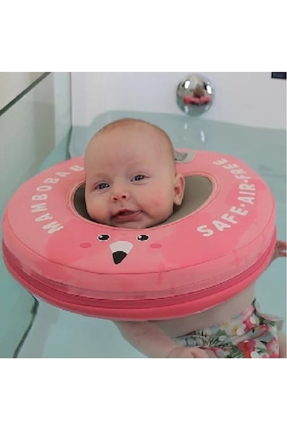 Mambobaby Emniyet Kemerli Bebek Yüzme Boyun Simidi - Pembe