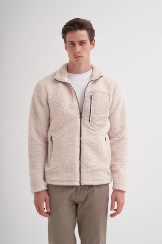 Cazador Shadow Regular Fit Kürklü Dik Yaka Sweat Hırka-50960 Ekru
