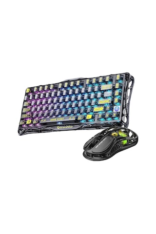 Gravastar Mercury K1 Lite+m2 Kablosuz Rgb Işıklı Mekanik Q Gaming Klavye Ve Optik Mouse Seti