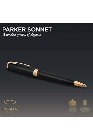 Parker Sonnet Lake Mat Siyah Gt Tükenmez Kalem Siyah