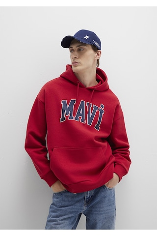 Mavi - Mavi Logo Baskılı Kırmızı Sweatshirt 067149-70464 Kırmızı (555249453) Kırmızı