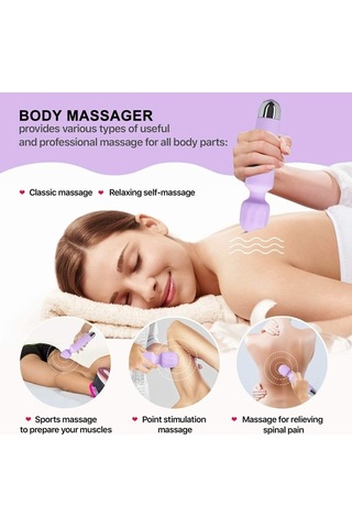 Urbannest Bpm88 Masaj Çubuğu 20 Frekanslı Titreşimli Mor Renk Masaj Aleti Mor