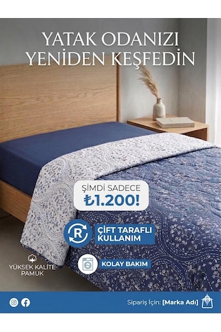 Pike Kapitone Tek Kişilik % Pamuk Akfil Açık Indigo