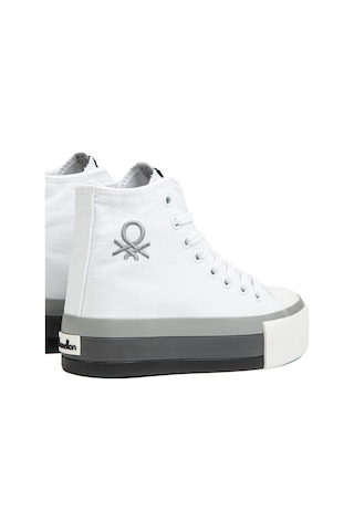 Benetton Bn 30944 3114 Beyaz Gri Kadın Spor Ayakkabı 001