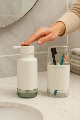 Büro Ev Ofis Banyo Düzeni İçin 2parça Mini Diş Firçalık Sıvı Sabunluk Seti Diğer