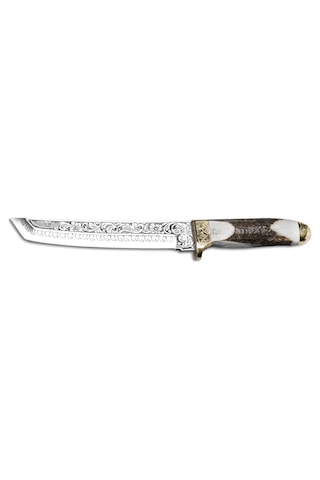 Bora 501 Tanto Boynuz Sap Gravürlü Kamp Bıçak Çok Renkli 10183459