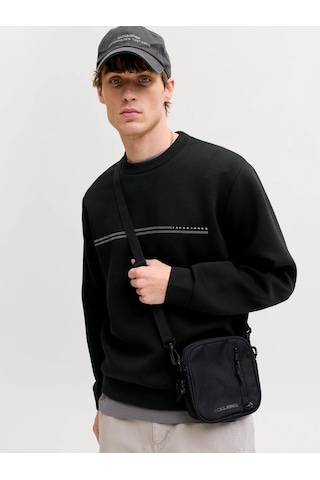 Jack & Jones Jack&jones Jcofusion Scuba Sweat Crew Neck Erkek Sweatshirt 12289830 Siyah