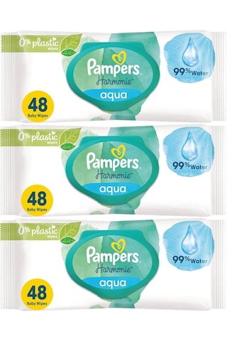 Prima Pampers Harmonie Islak Havlu Mendil Aqua Pure 48 Yaprak 3'lü
