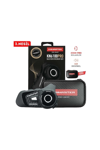 Knmaster Kn6100 Pro Motosiklet Kask İnterkom Seti-karbon Siyah