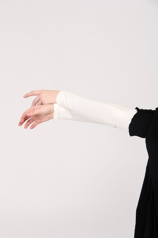 Likralı Kaymayan Kurtarıcı 1 Çift Tesettür Kolluk Ekru