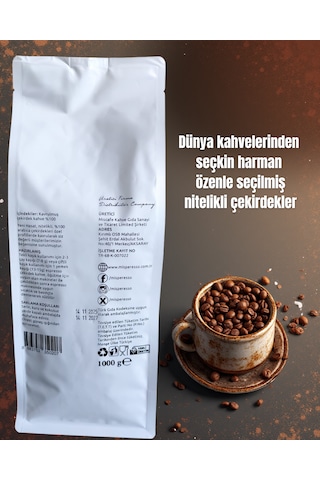 Espresso Kaliteli Kahve Çekirdeği 1 Kg Özel Kıvam Özel Tat Barista Medium Roast Çekirdek Kahve