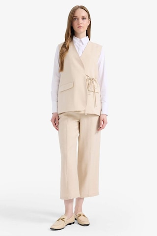 DeFacto V Yaka Bağcıklı Basic Düz Blazer Yelek E4358AX25SPBG702 Bej