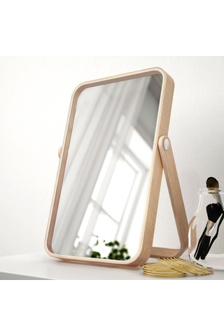 Masa Aynası, Dişbudak, 27x40 Cm Açık Ceviz