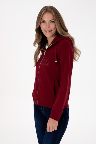 U.S. Polo Assn. Kadın Bordo Fermuarlı Kapüşonlu Basic Sweatshirt 50307769-VR014