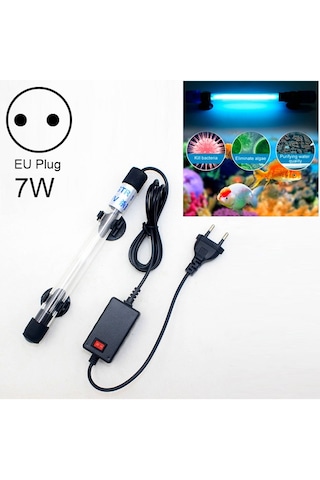 220v 7w Uv Ultraviyole Yosun Dezenfeksiyon Balık Tankı Lambası, Ab Tak