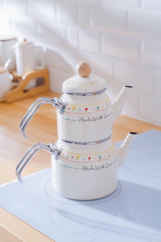 Acar Made With Love Emaye Mini Çaydanlık Takımı Renkli