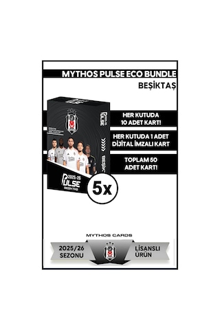 Eco Bundle - Beşiktaş - Pulse Futbolcu Kartları 2025/26 - 5 Paket