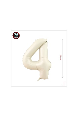 4 Yaş Rakam Krem Folyo Balon   76 CM