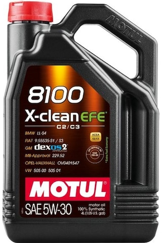 Motul 8100 X-Clean Efe 5W-30 Tam Sentetik Partiküllü Motor Yağı 4 L