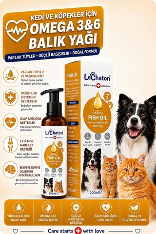 Kediler Ve Köpekler Için Balık Yağı 200ml Omega 3 Ve 6 Takviyesi Tüy Ve Cilt Sağlığı Tamamlayıcı