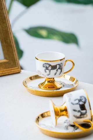 Acar Hxf-06852 Tamara 2 Kişilik Kahve Fincan Takımı Gold