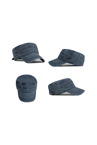 Valkyrie Unisex Lacivert Yıkamalı Eskitme Şapka Ayarlanabilir Castro Kep Günlük Spor Şapka